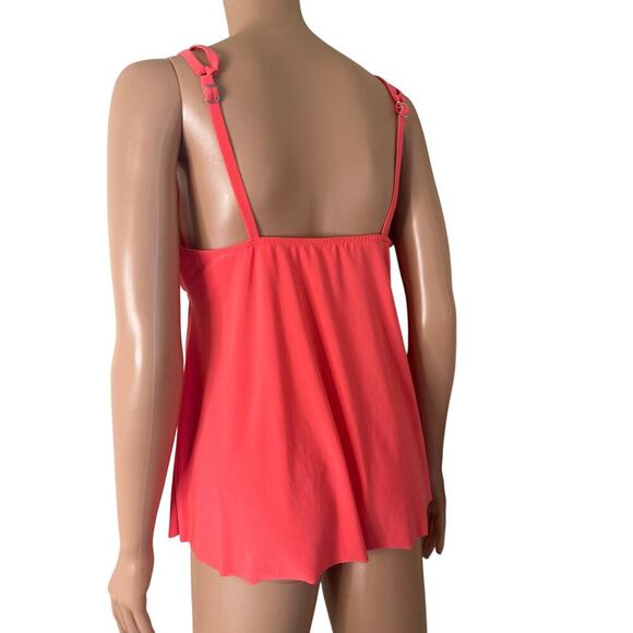 Magic Suit by Miraclesuit tankini top split chest babydoll coral color SZ 8 - Picture 8 of 8